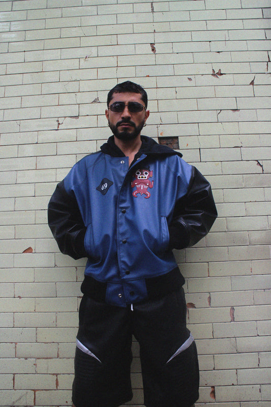 Chrome Bomber Jacket - Blue