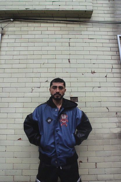 Chrome Bomber Jacket - Blue