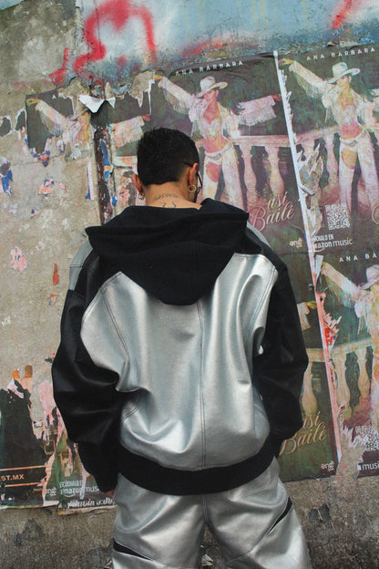 Chrome Bomber Jacket - Silver