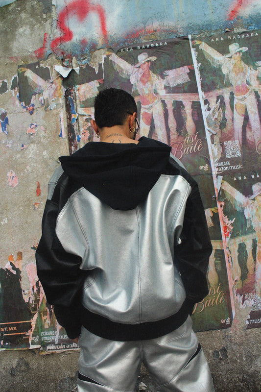 Chrome Bomber Jacket - Silver