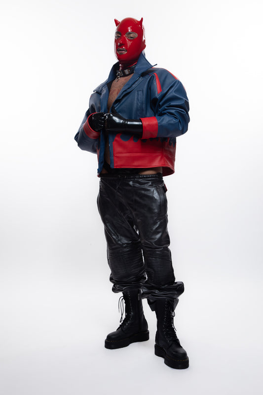 Flame Bomber Jacket Azul
